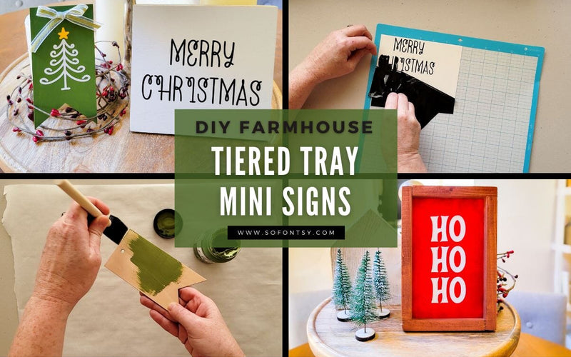 DIY Farmhouse Tiered Tray Decor