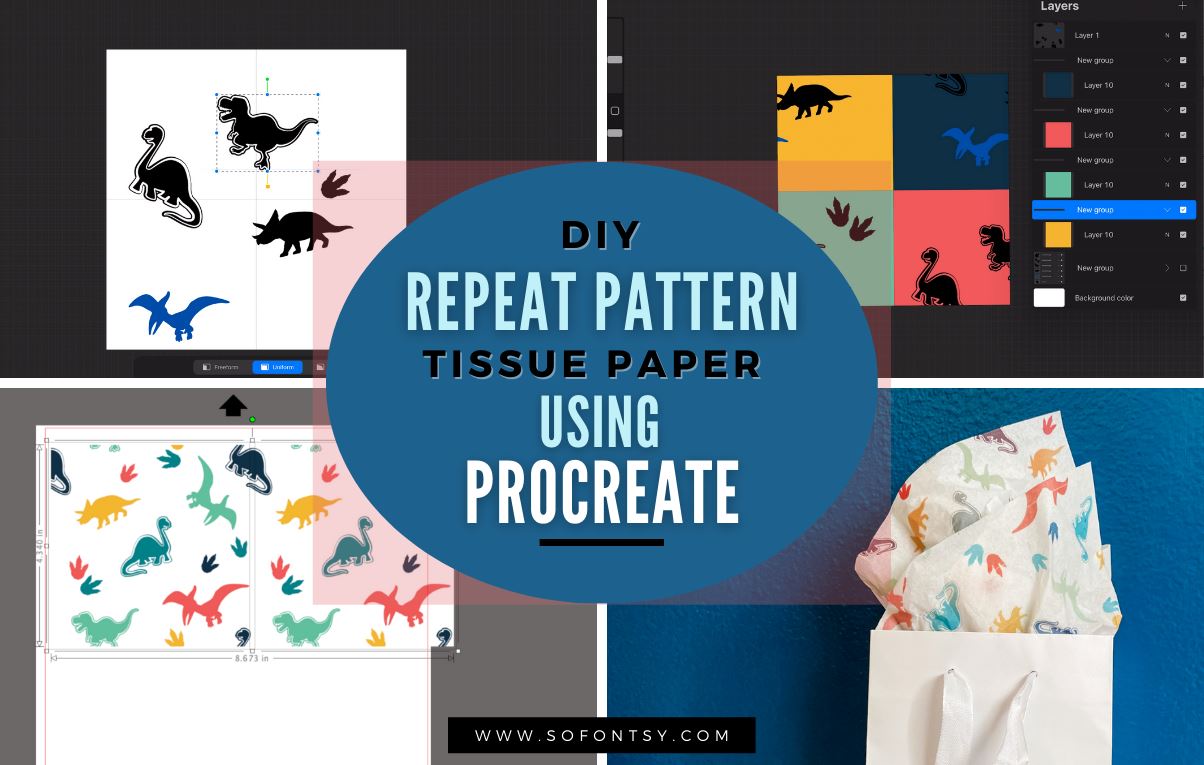 DIY Repeat Pattern Tissue Paper using Procreate - So Fontsy