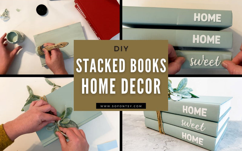 DIY Stacked Books Home Decor