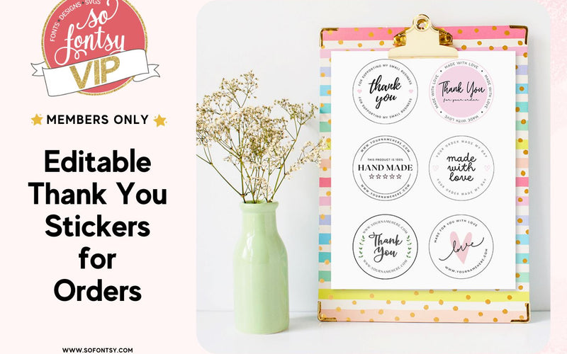 Editable Thank You Stickers