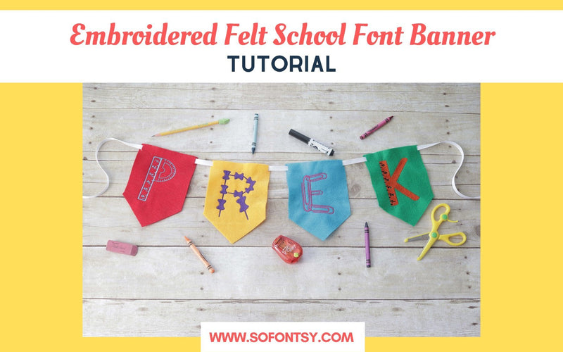 Embroidered Felt School Banner Tutorial