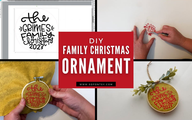 Embroidery Hoop Personalized Family Ornament