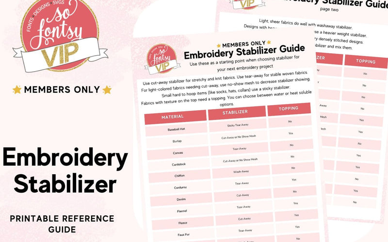 Embroidery Stabilizer Guide