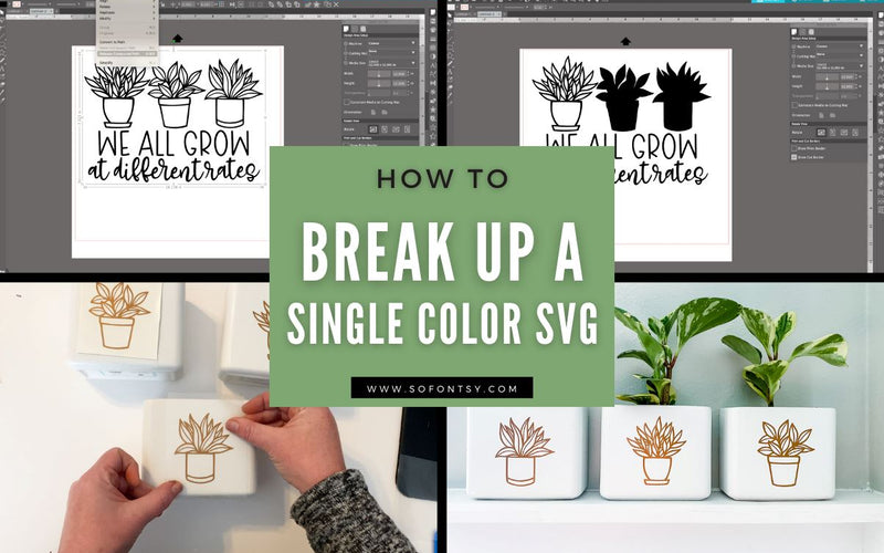 How to break up a single Color Design in Silhouette Studio