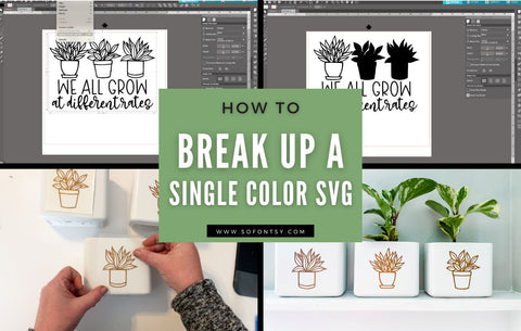 How to Break Up a Single Color Design in Silhouette Studio