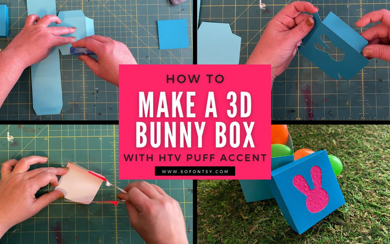 How to make a 3d Paper Bunny Box with a Puff Vinyl Accent