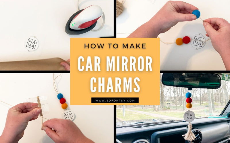 How to make car Mirror Charms | Using HTV on Wood
