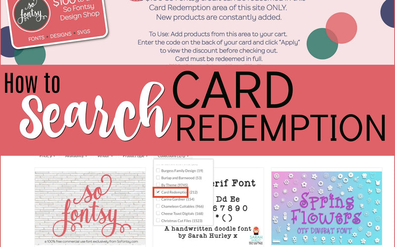 How to Search the Card Redemption Category for Free SVG Files