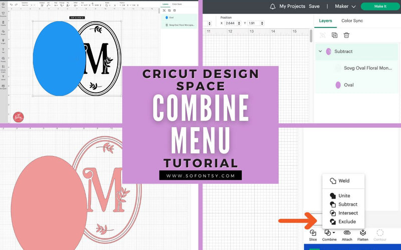 How to Unweld in Cricut Design Space: New Combine Menu Options