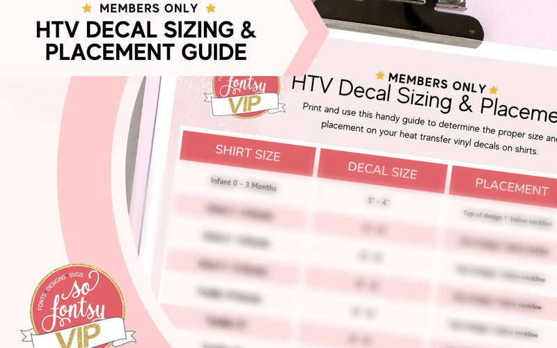 HTV Decal Sizing & Placement Guide Printable