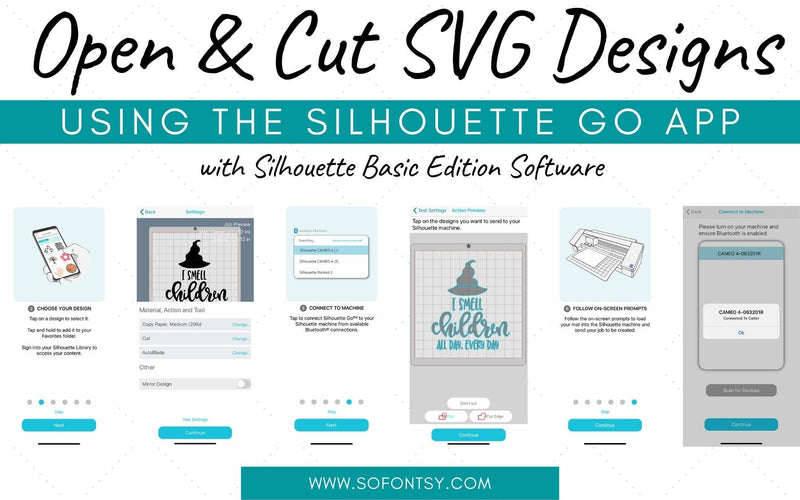 Open & Cut SVG Designs with Basic Edition Software Using the Silhouette Go App