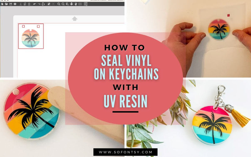 Sealing Vinyl on Keychains using UV Resin