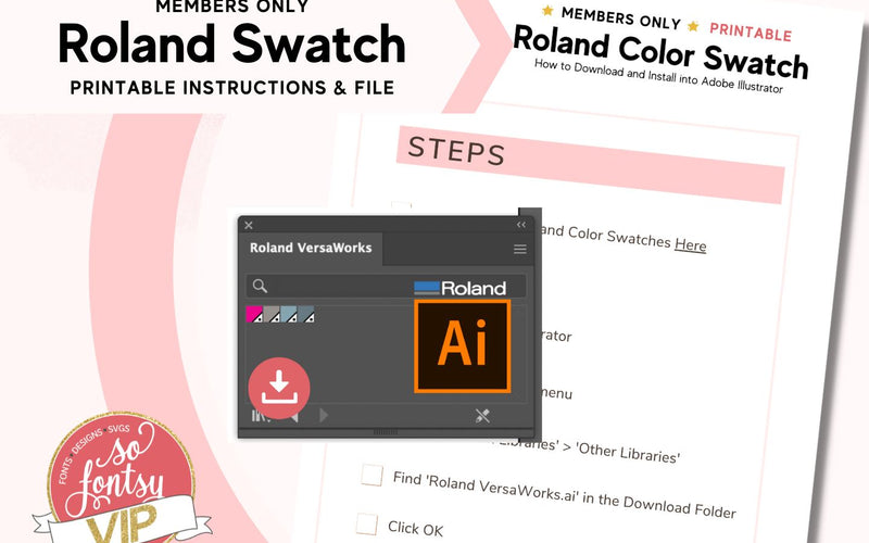 Step by Step: Download and Add Roland Color Swatches to Adobe Illustrator - VIP