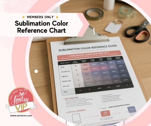 Sublimation Color/Fabric Reference Chart - So Fontsy
