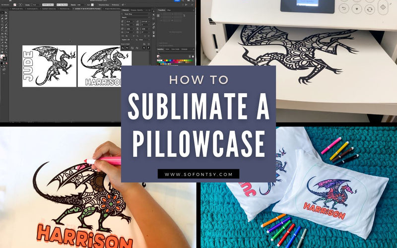 Sublimation Dragon Coloring Book Pillowcases