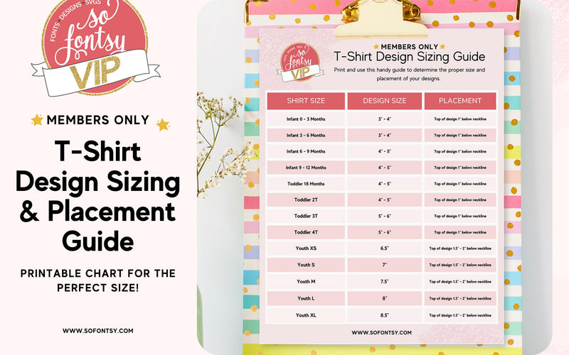 T-shirt Design Sizing & Placement Guide Printable