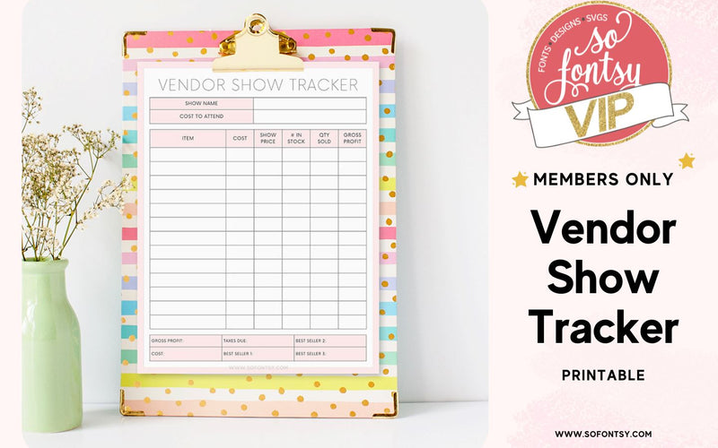 Vendor Show Tracker Printable