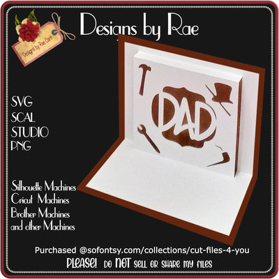 020 Dad PoP Up Insert with Card | Multiple Machine Formats SVG Designs by Rae 