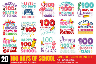 1 100 Days of School SVG Bundle SVG Designangry 