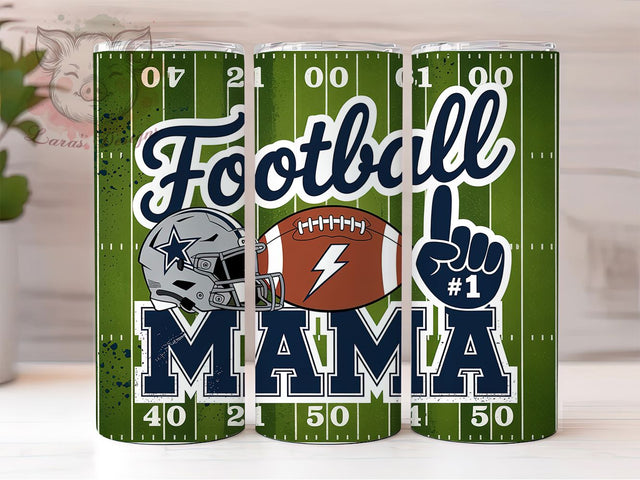 #1 Mama Football Game Day Tumbler, 20oz Sublimation Wrap, Game Day Mama PNG, Sports Mom Tumbler Design, Printable Football Cup, Number One Mama Wrap, Custom Football Mom PNG Sublimation Lara' s Designs 