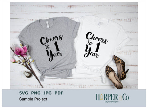 1 Year SVG PNG Cut EPS File SVG HarperNCo 