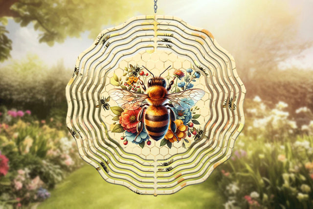 10 Inch Bee Windspinner Sublimation PNG Sublimation BijouBay 