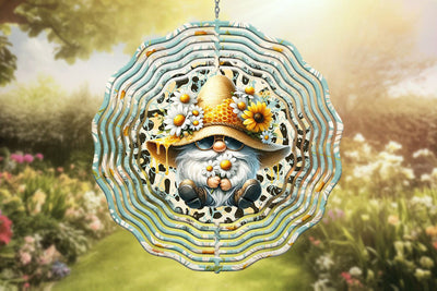 10 Inch Daisy Gnome Windspinner Sublimation PNG Sublimation BijouBay 