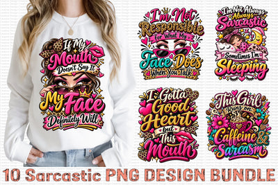 10 Sarcastic PNG Design Bundle Sublimation Craftlabsvg24 