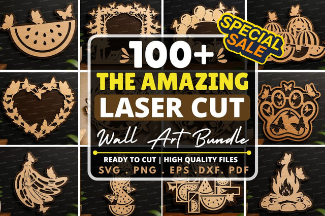 100+ Amazing Laser Cut SVG Bundle | Wall Art CNC Files for Glowforge & Laser Engraving SVG Regulrcrative 