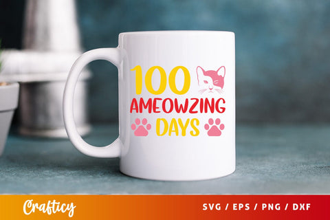 100 Ameowzing days SVG Design SVG Designangry 