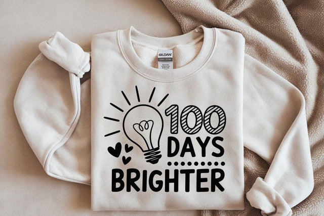100 Days Brighter svg, 100th Day of School svg, 100 Days of School svg SVG DesignDestine 