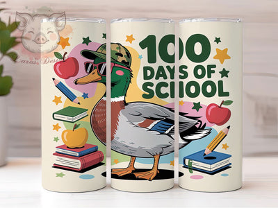 100 Days Duck Camo Tumbler, School Celebration, Duck Theme, Camo Style, Classroom Fun, Teacher Humor, 20Oz Tumbler, Sublimation Wrap Sublimation Lara' s Designs 