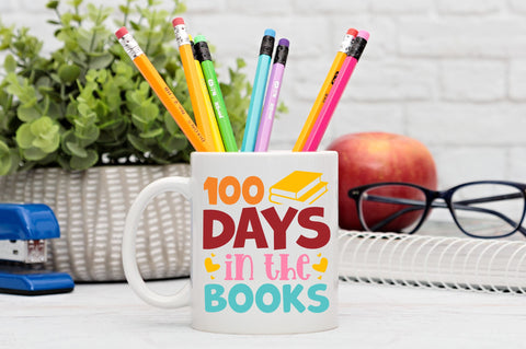 100 days in the books SVG Design SVG Regulrcrative 