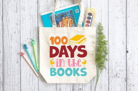 100 days in the books SVG Design SVG Regulrcrative 