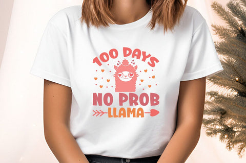 100 Days No Prob Llama svg Design SVG Designangry 