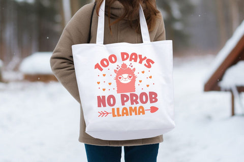 100 Days No Prob Llama svg Design SVG Designangry 