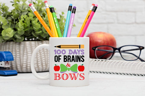 100 days of brains and bows Svg Design SVG Regulrcrative 