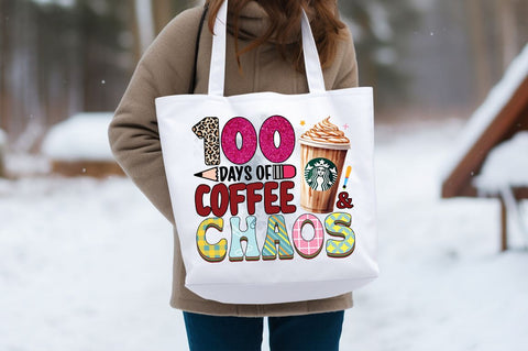 100 days of coffee and chaos PNG Design Sublimation Designangry 