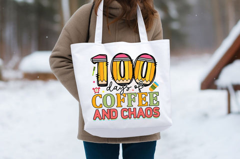 100 days of coffee and chaos PNG Design Sublimation Designangry 