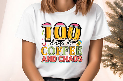 100 days of coffee and chaos PNG Design Sublimation Designangry 