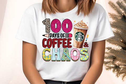 100 days of coffee and chaos PNG Design Sublimation Designangry 