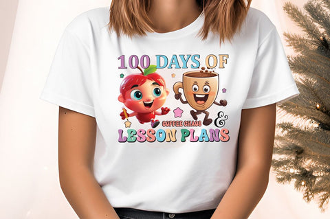 100 days of coffee chaos &lesson plans PNG Design Sublimation Designangry 