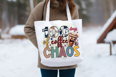 100 days of coffee & chaos PNG Design Sublimation Designangry 