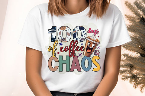 100 days of coffee & chaos PNG Design Sublimation Designangry 