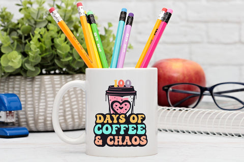 100 days of coffee & chaos svg Design SVG Regulrcrative 