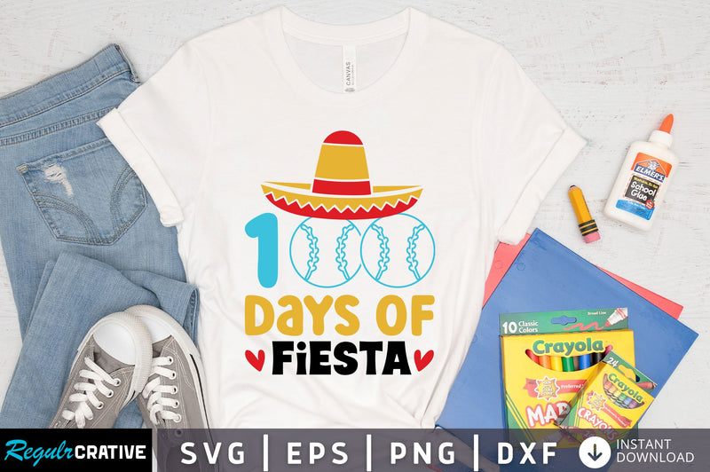100 days of fiesta Svg Design SVG Regulrcrative 