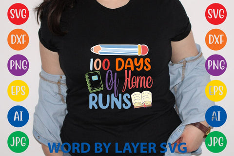 100 Days Of Home Runs svg design SVG Rafiqul20606 