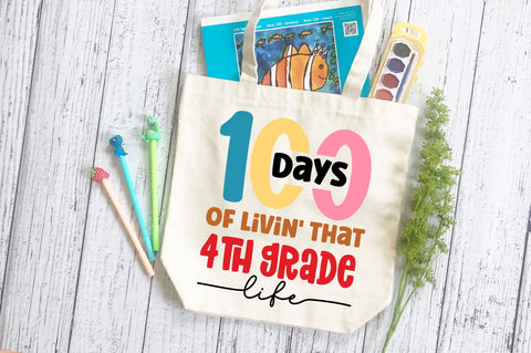100 days of livin that 4th grade life svg Design SVG Regulrcrative 