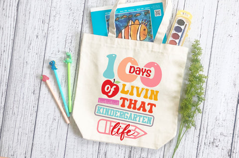 100 days of livin that kindergarten life SVG Design SVG Regulrcrative 