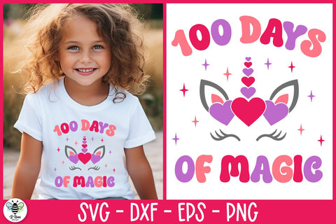100 Days of Magic SVG | Unicorn SVG | 100 Days of School SVG B Renee Design 
